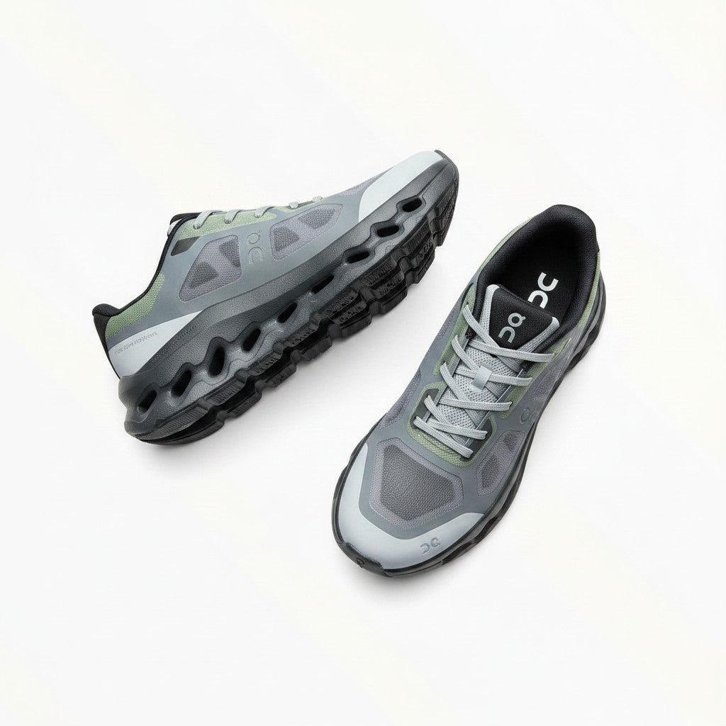 On Cloudtilt Remix women's walking shoes in Grey/Black/Lime, product view 3