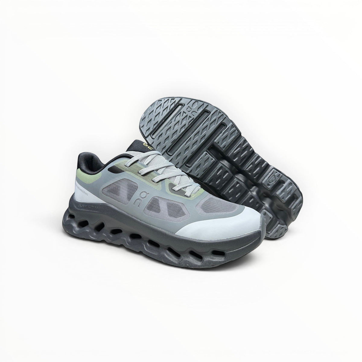 On Cloudtilt Remix women's walking shoes in Grey/Black/Lime, product view 4