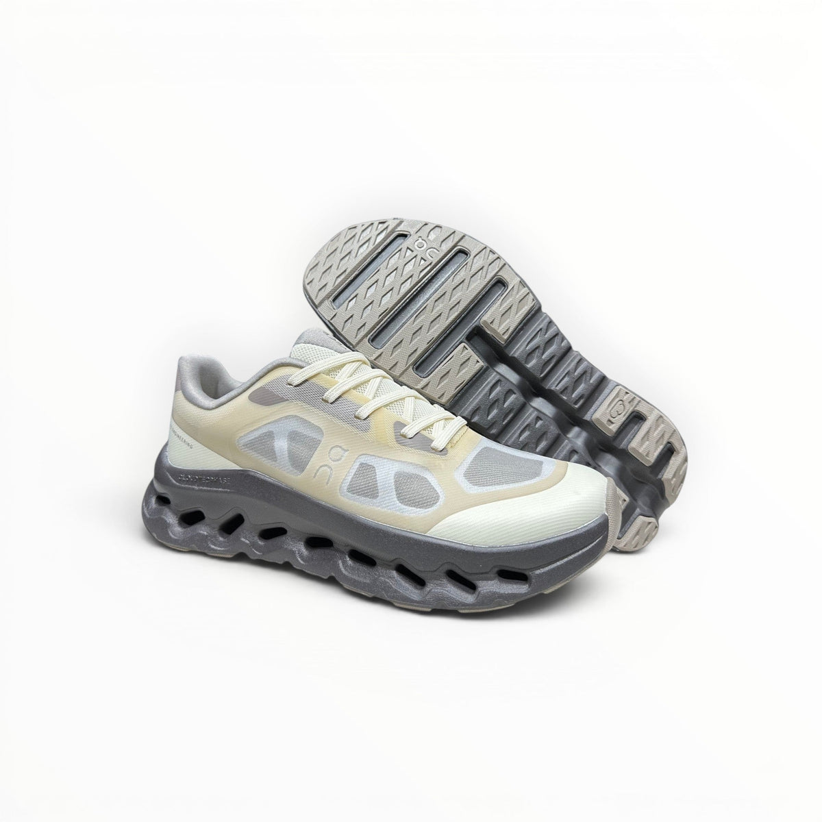 On Cloudtilt Remix women's walking shoes in Cream/Sand/Charcoal, product view 3