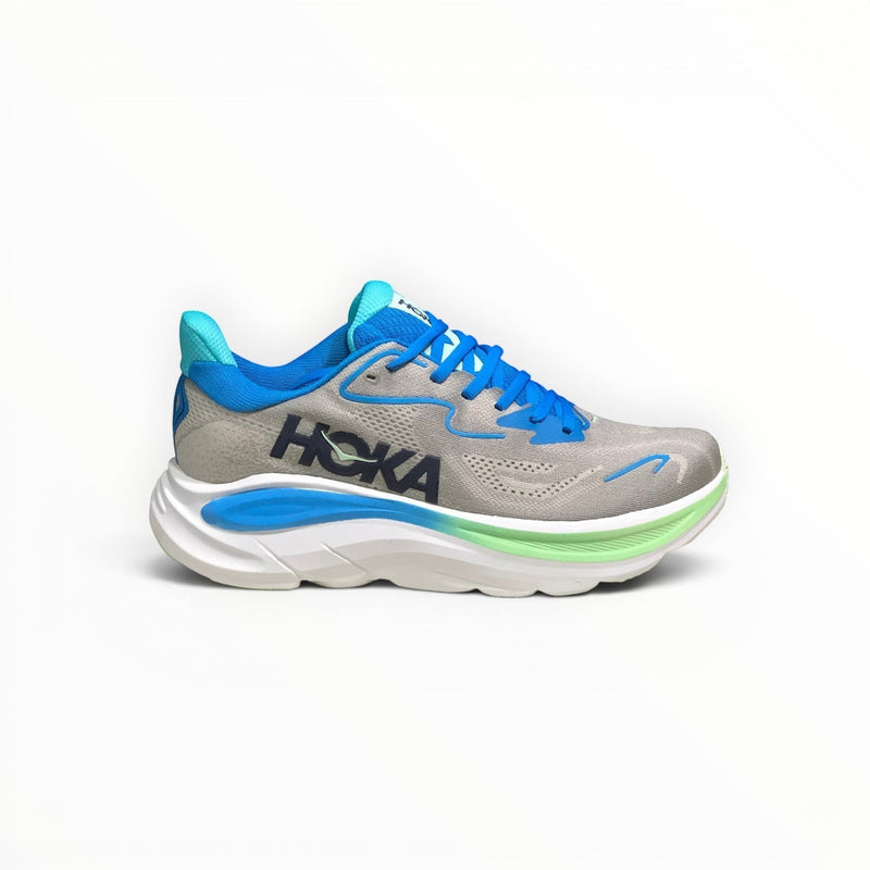 Hoka Clifton 10 Women's Ash Grey/Neon Green running shoe – image 1