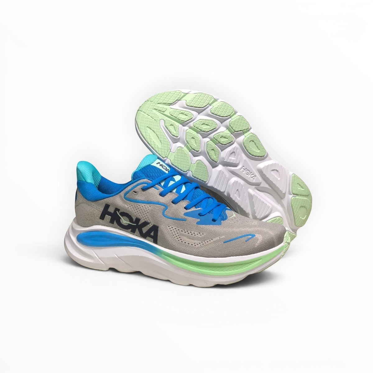 Hoka Clifton 10 Women's Ash Grey/Neon Green running shoe – image 3