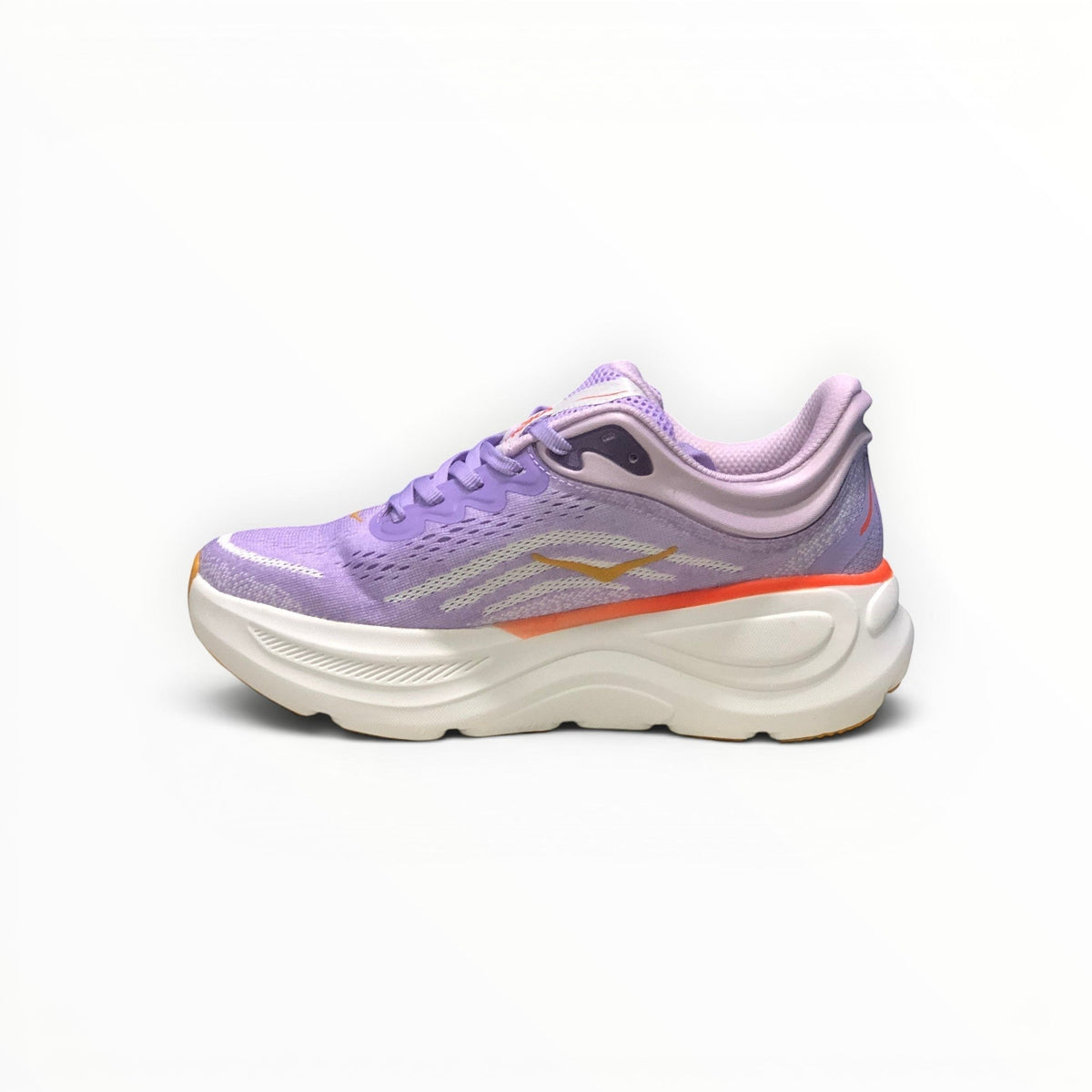 Hoka Bondi 9 women's running shoe in Aster Flower/Starlight Glow, pair view