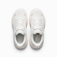 Hoka Bondi 9 women's running shoe in White/White, top view