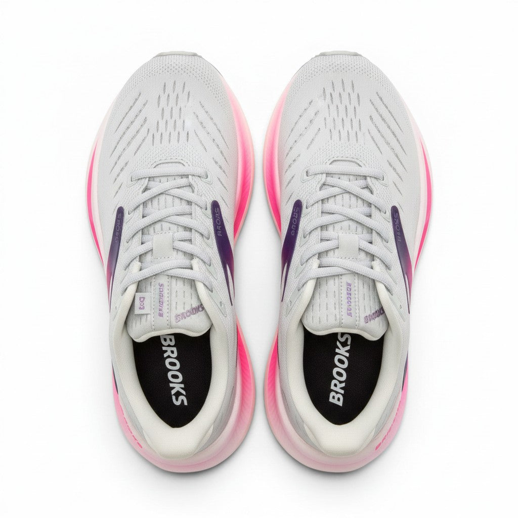 Brooks Glycerin Max 2 women's running shoes in Oyster/Argyle/Cyber Pink, product view 4