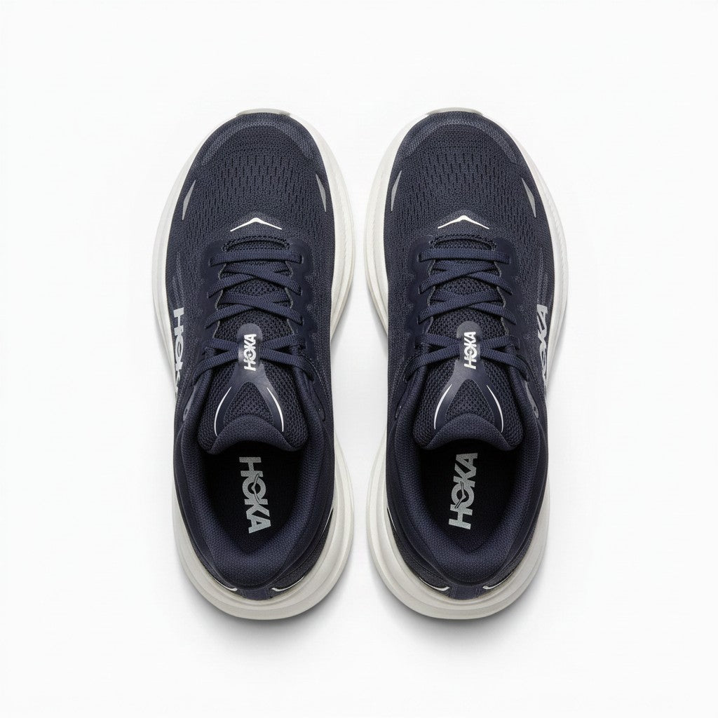Hoka Bondi 9 men's running shoe in Midnight Blue/Varsity Navy, top view