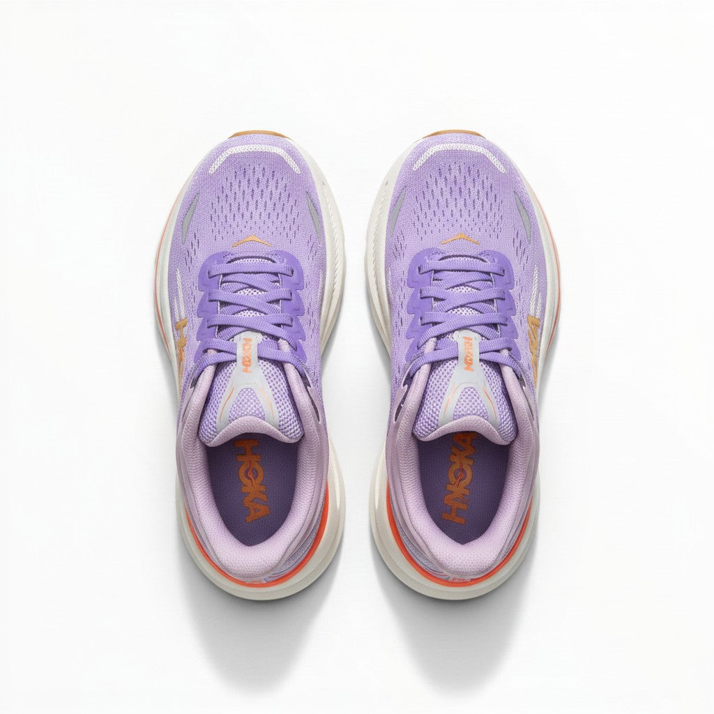 Hoka Bondi 9 men's running shoe in Aster Flower/Starlight Glow, top view