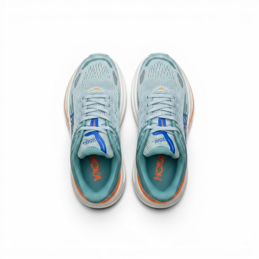 Hoka Bondi 9 men's running shoe in Drizzle/Downpour, top view