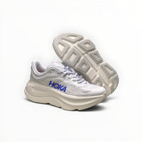 Hoka Bondi 9 men's running shoe in Cosmic Grey/Ultramarine, side view