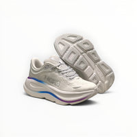 Hoka Bondi 9 men's running shoe in Cosmic Grey/White, side view