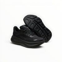 Hoka Bondi 9 men's running shoe in Black/Black, side view