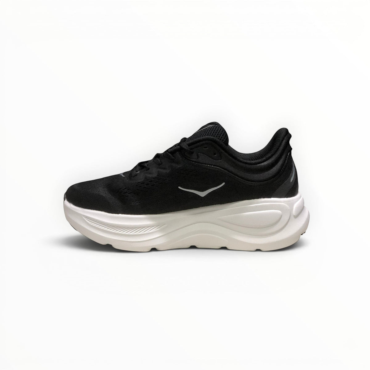 Hoka Bondi 9 men's running shoe in Black/White, pair view