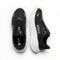 Hoka Bondi 9 men's running shoe in Black/White, top view