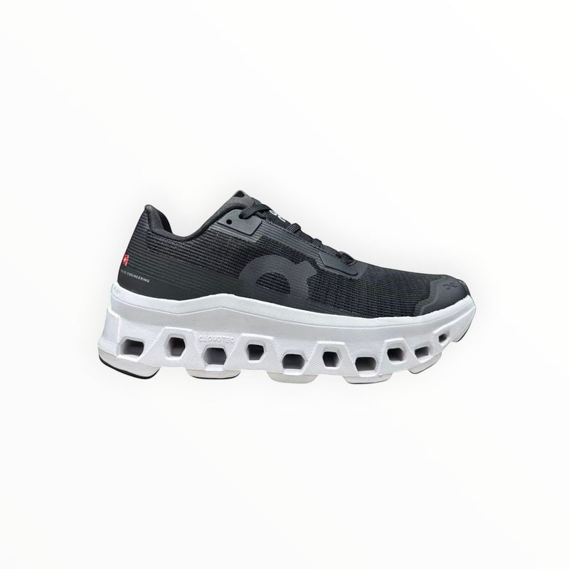 On Cloudmonster Void men's shoe in Black/White - product view 1