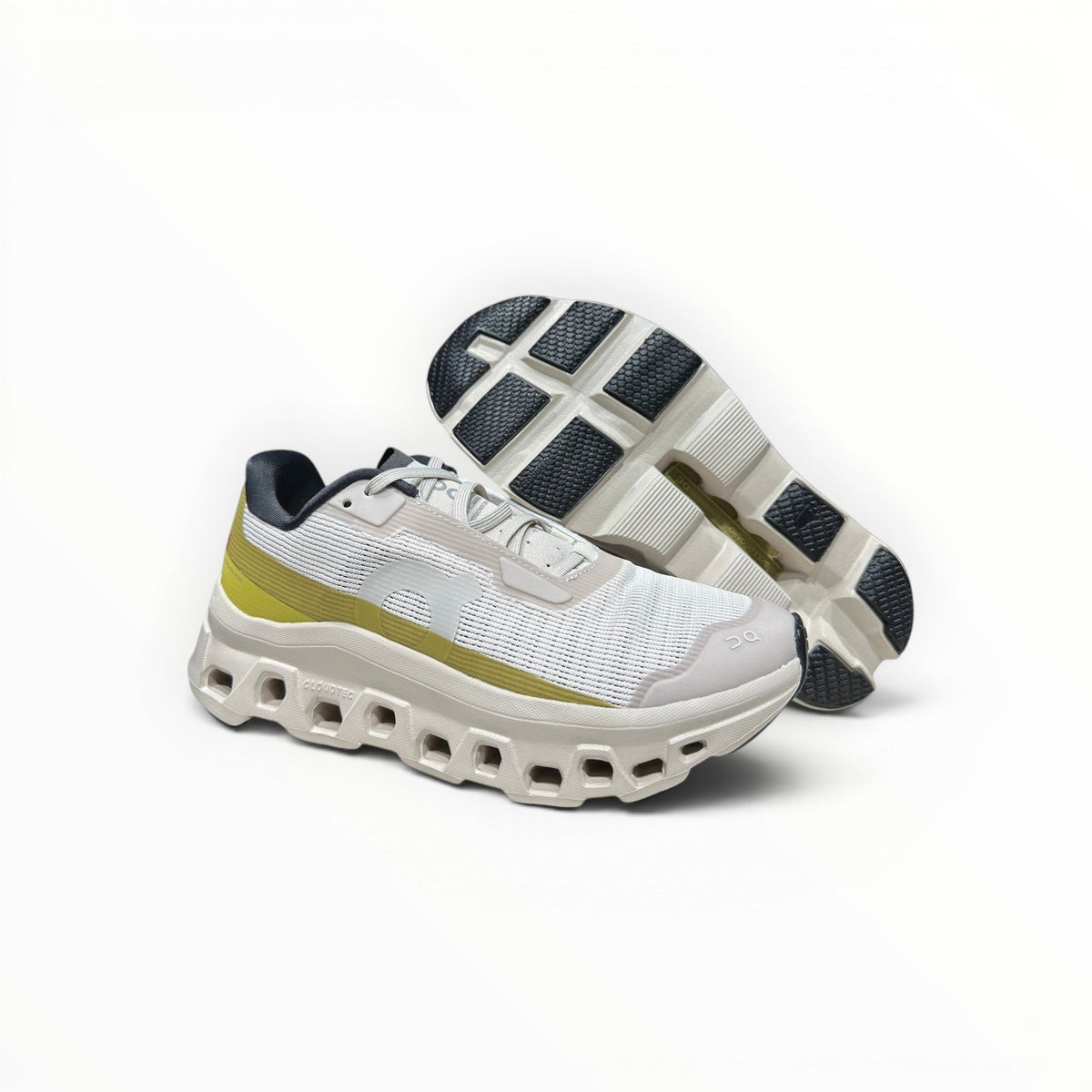 On Cloudmonster Void men's shoe in Ivory/Wolf - product view 3