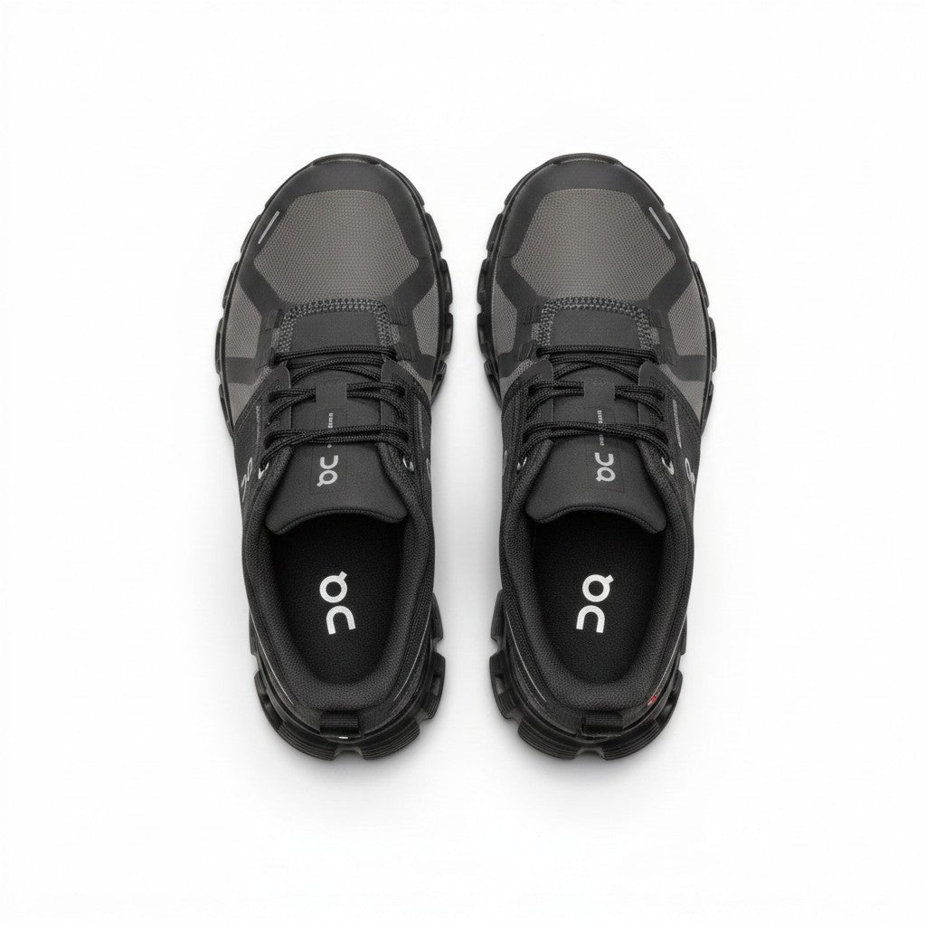 On Cloud 6 Waterproof men's lifestyle shoe in Black/Grey, top view