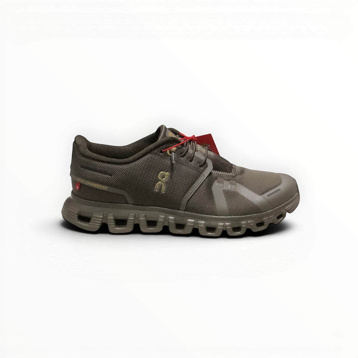 On Cloud 6 Waterproof men's lifestyle shoe in Olive/Black, outsole view