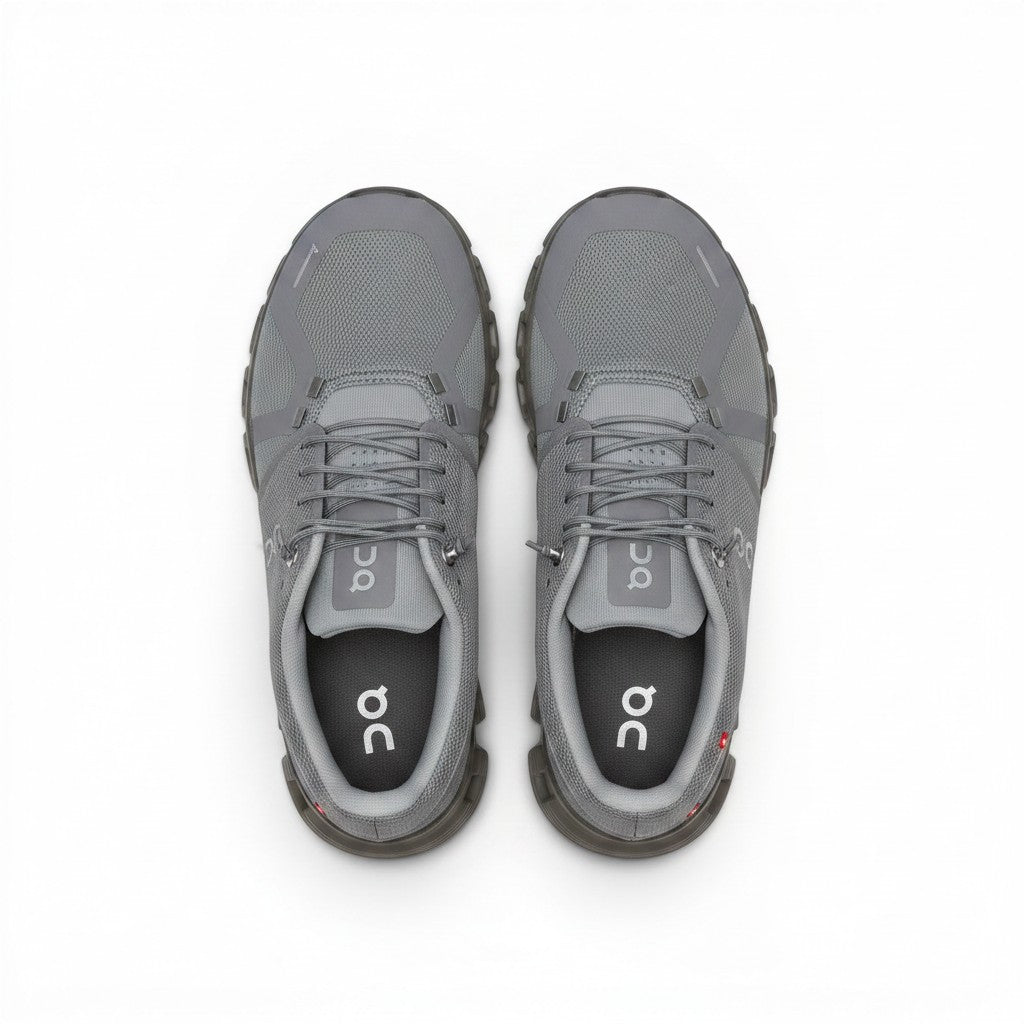 On Cloud 6 Waterproof men's lifestyle shoe in Fog Grey/Charcoal, top view