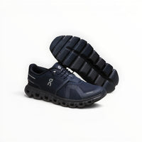 On Cloud 6 Waterproof men's lifestyle shoe in Navy/Black, three-quarter view