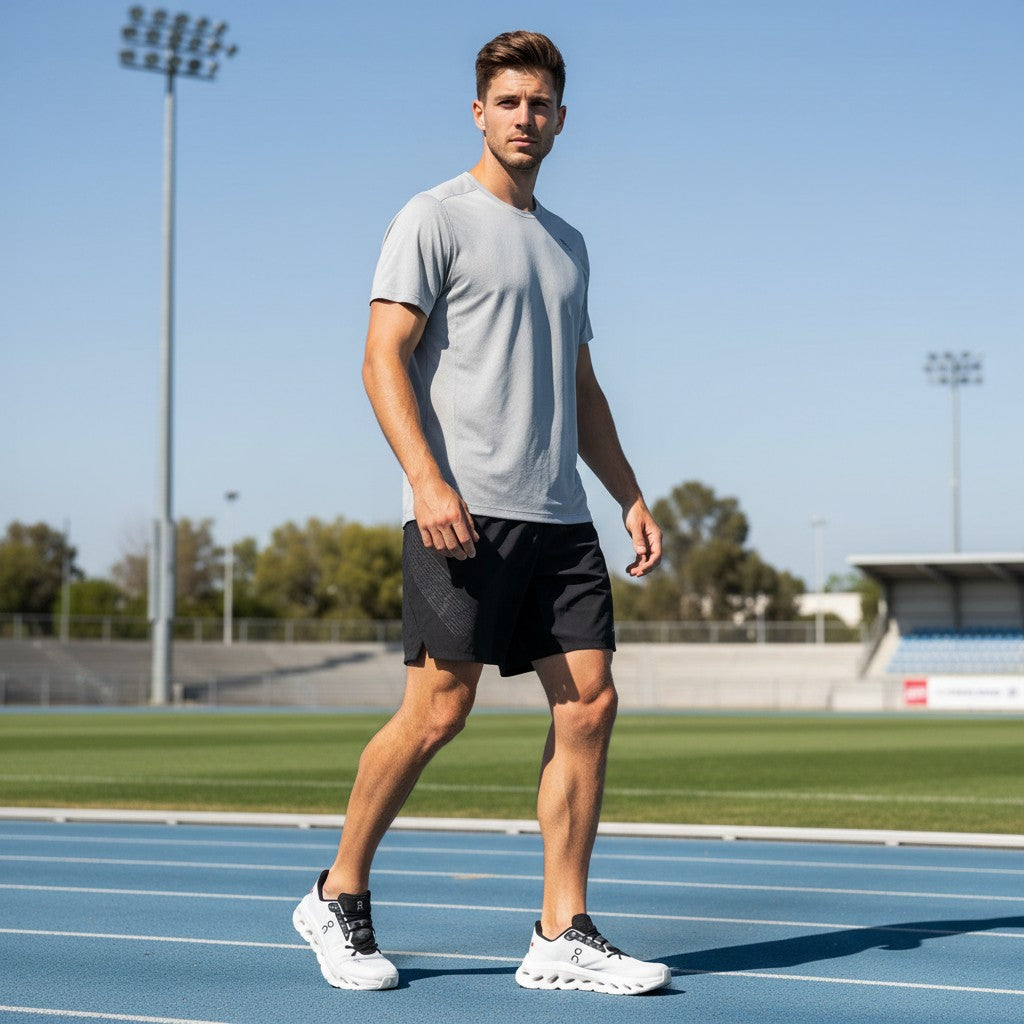 On Cloudtilt men's walking shoes in White/Black, product view 5