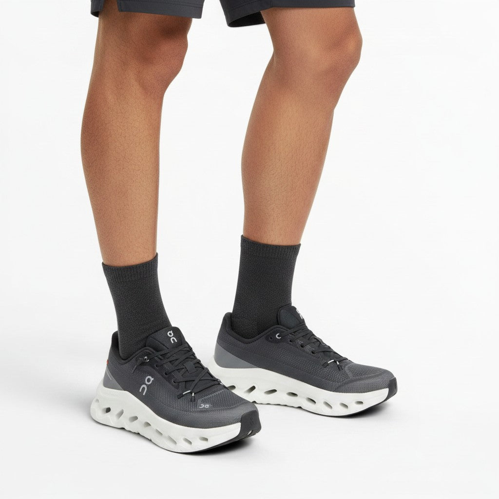 On Cloudtilt men's walking shoes in Black/Grey/White, product view 5