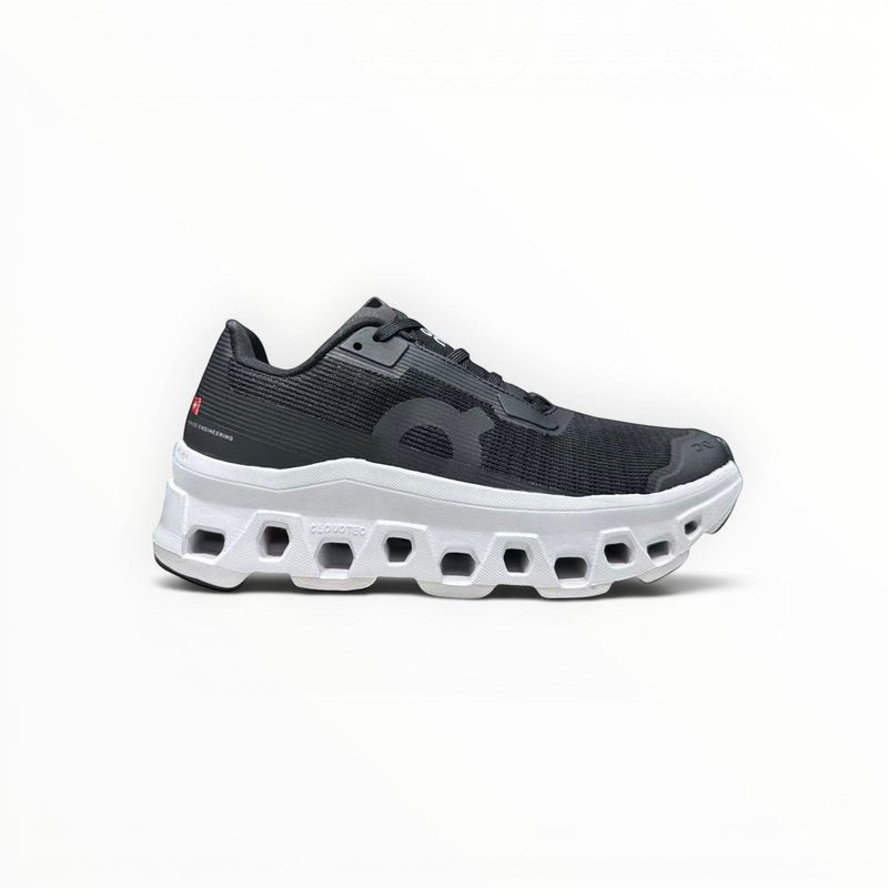 On Cloudmonster Void women's shoe in Black/White - product view 1