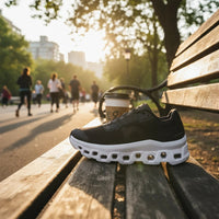 On Cloudmonster Void women's shoe in Black/White - product view 5