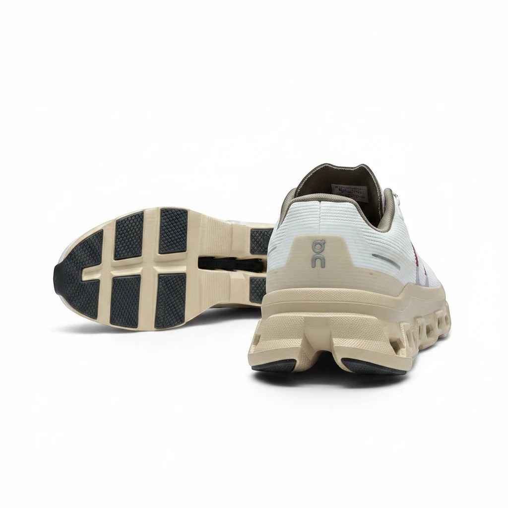 On Cloudmonster Void women's shoe in White/Gold - product view 3