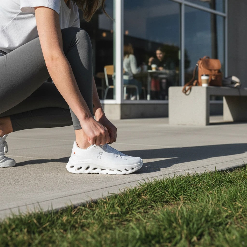 On Cloudtilt women's walking shoes in White, product view 5
