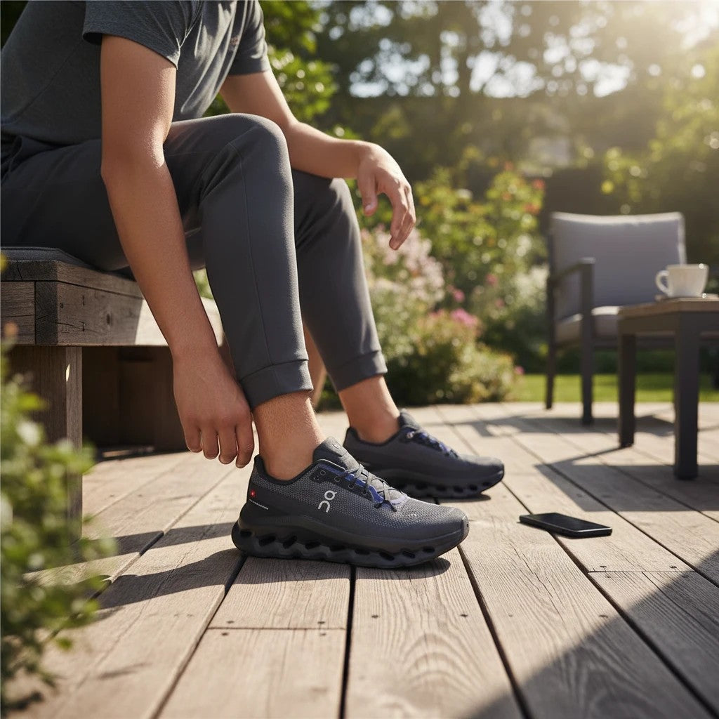 On Cloudtilt women's walking shoes in Black/Blue, product view 5